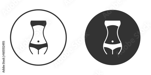 Female hips and waist icon, symbol, Vector pictogram. Simple element illustration.