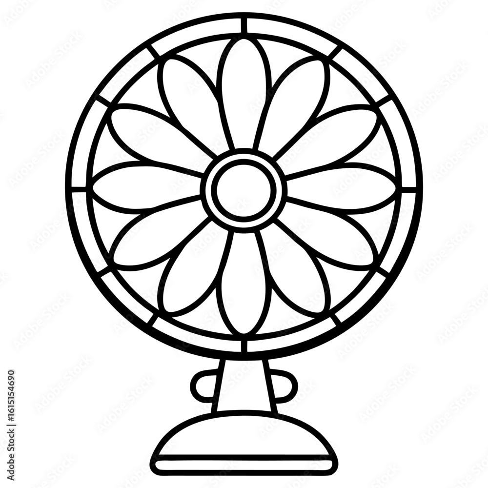 Fototapeta premium A retro electric fan with a decorative grill