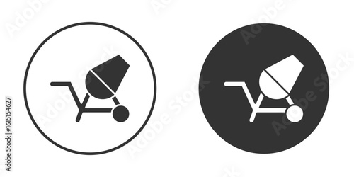 cement mixers icon, symbol, Vector pictogram. Simple element illustration.
