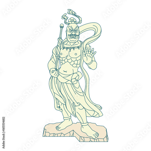 仏像  金剛力士 阿形 Niō Guardians / Kongōrikishi Agyō - Open-mouthed Niō