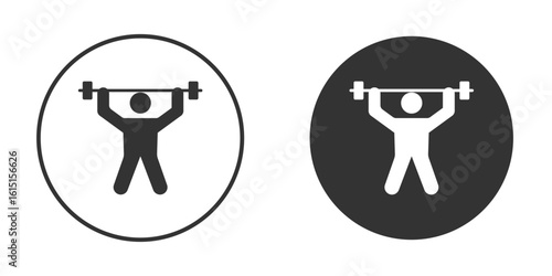 Weightlifter icon, symbol, Vector pictogram. Simple element illustration.