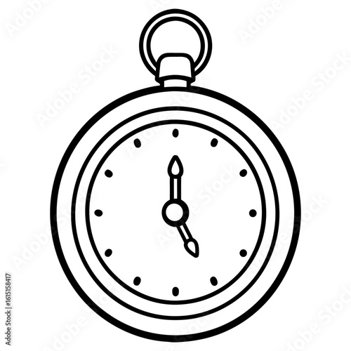 Vintage pocket watch illustration isolated on a white background