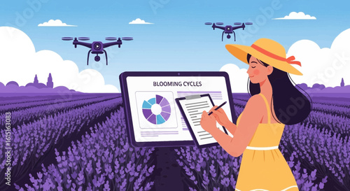 Agronomist Tracks Blooming Cycles With Drones In Lavender Field