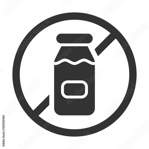 Lactose Free Icon Glyph Style. Vector Illustration Design