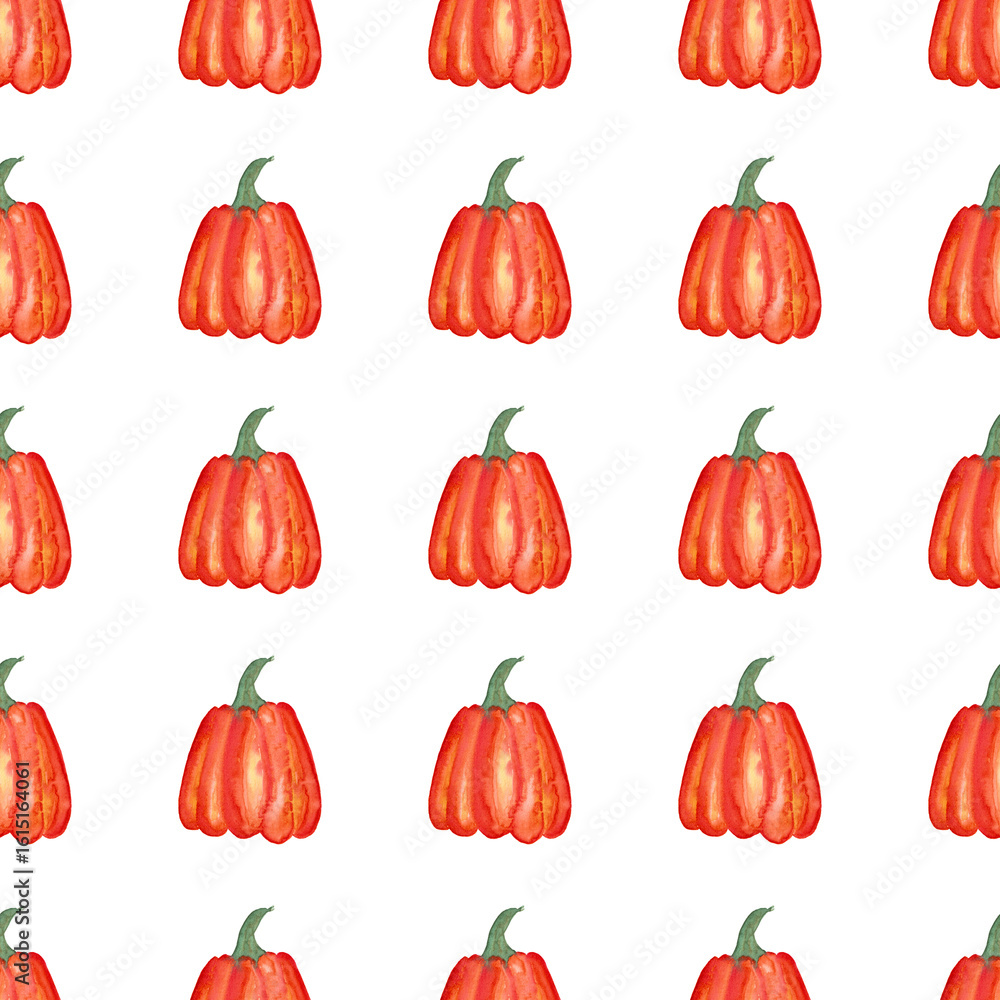 seamless pattern of watercolor pumpkins on white background, hand painted illustration elements seamless pattern of watercolor pumpkins on white background, hand painted illustration elements