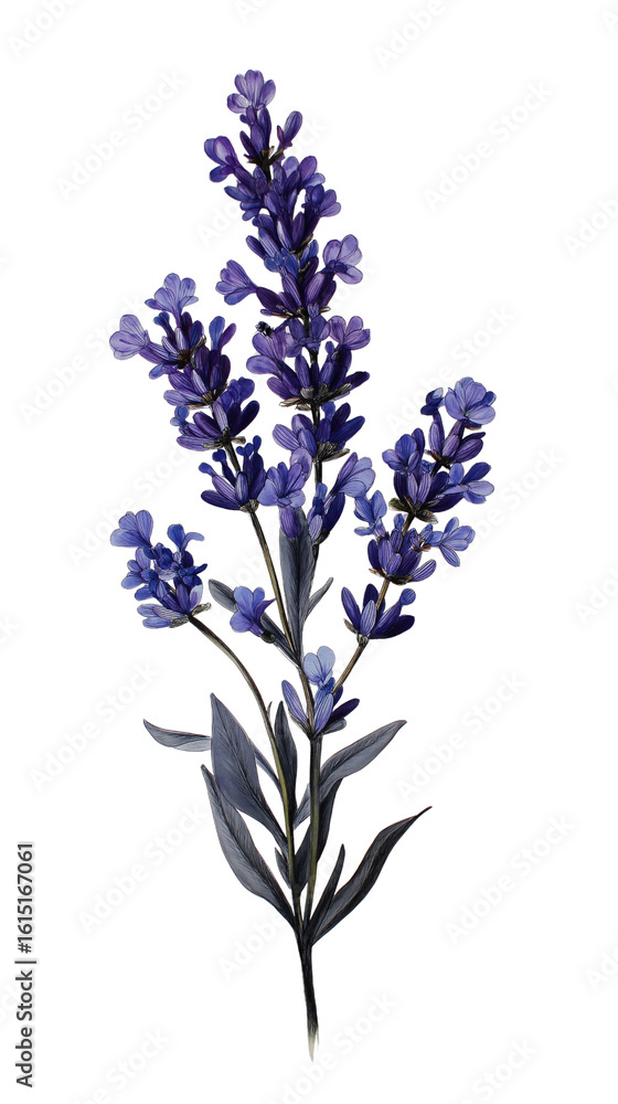 Fototapeta premium A single lavender flower on a delicate stem, captured in detail 