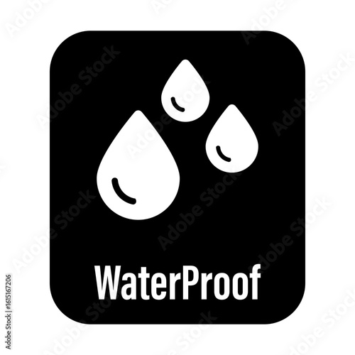 Waterproof icons. Water Proof. Collection of water resistant signs. Water protection, liquid proof protection. Shield with water drop. Anti wetting material, hydrophobic fabric, surface protection