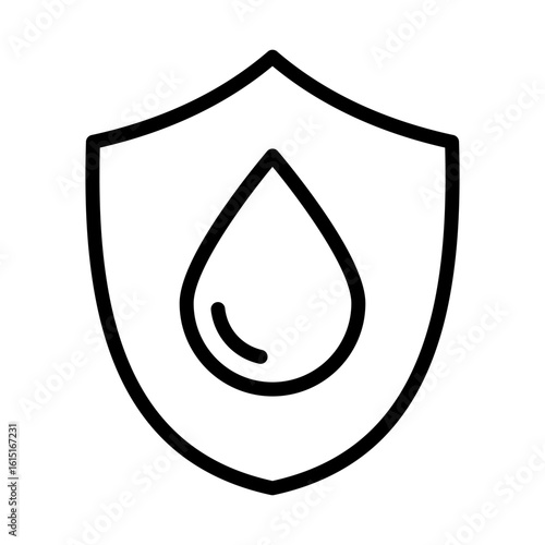 Waterproof icons. Water Proof. Collection of water resistant signs. Water protection, liquid proof protection. Shield with water drop. Anti wetting material, hydrophobic fabric, surface protection