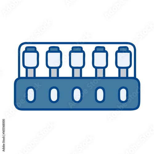 Socket set with multiple connectors in blue and white design  