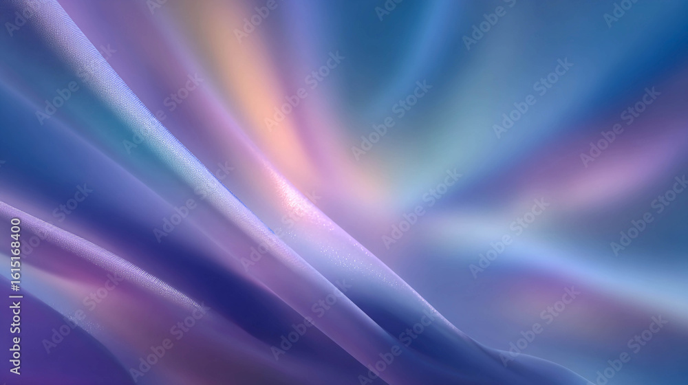 Obraz premium Abstract background with smooth lines and gradients. The main colors are shades of blue, purple, and pink, creating a beautiful shimmer. The lines and colors blend seamlessly into each other.