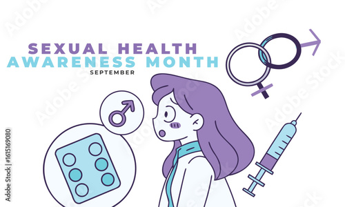 Sexual Health Awareness Month. Sexual Health Concept Background.