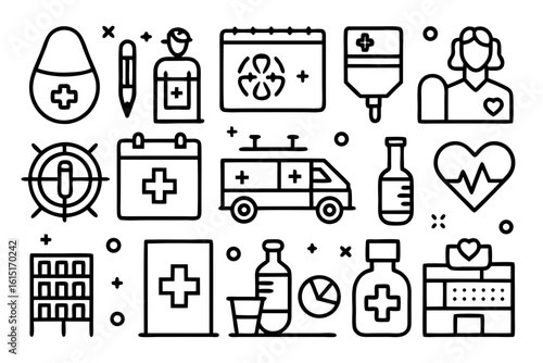medical icons set