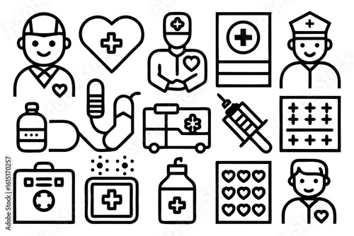 medical icons set