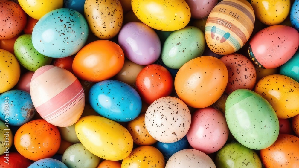 Springtime Celebration: Colorful Easter Eggs in a Festive Display Springtime Celebration: Colorful Easter Eggs in a Festive Display