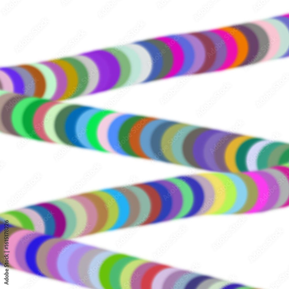 Fototapeta premium Abstract artwork features a colorful serpentine pattern, showcasing a vibrant and dynamic design. It appears to be composed of various-sized circles, creating a visual spiral effect