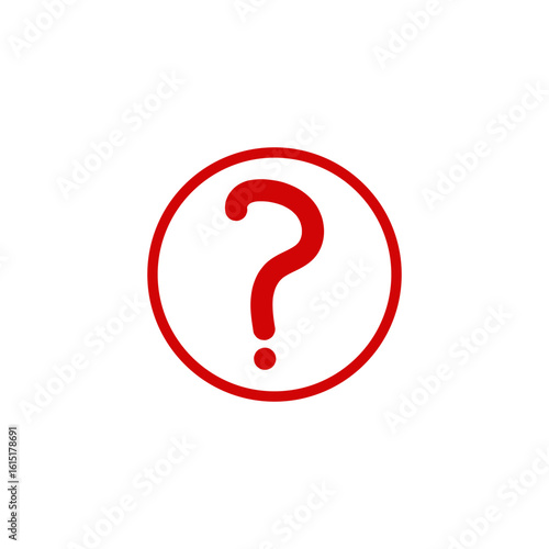 Red question mark in a circle inquiry symbol 