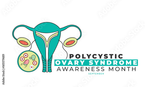 Polycystic Ovary Syndrome Awareness Month, Concept Design Background.