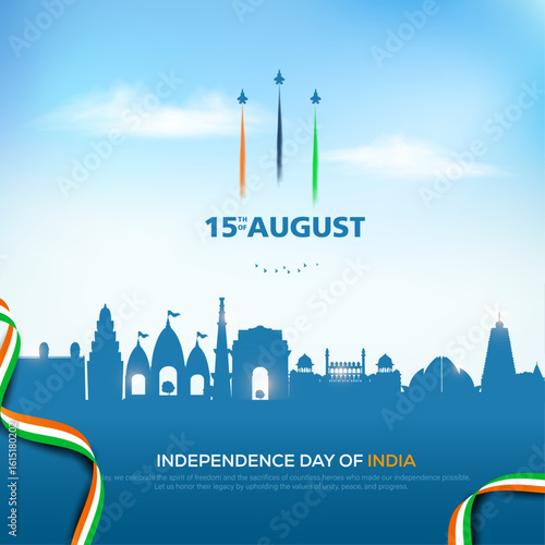 15th of august happy independence day of india. creative vector illustration design.