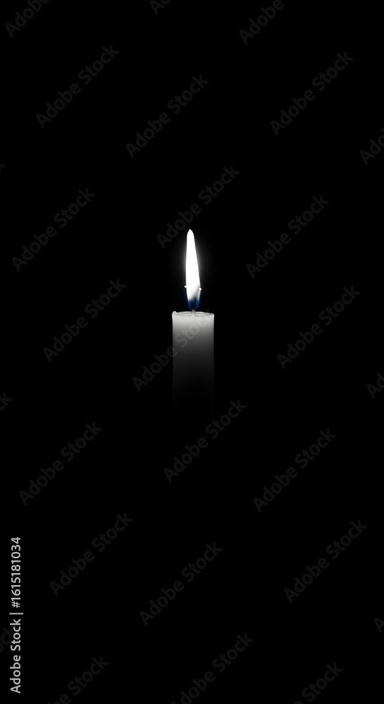 Fototapeta premium Single candle on dark background with soft glow
