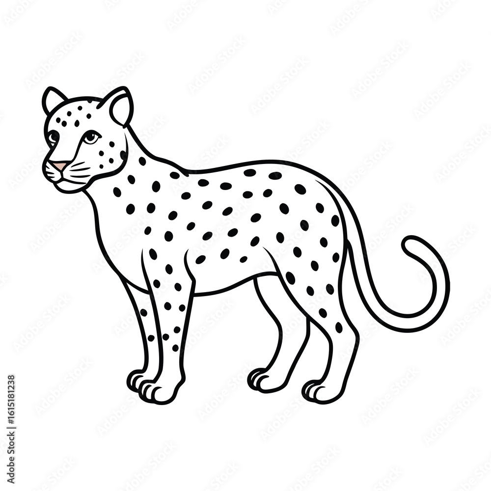 Fototapeta premium leopard coloring page
