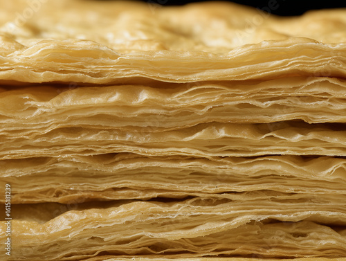 Wallpaper Mural Golden Puff Pastry Layers Close-Up Torontodigital.ca