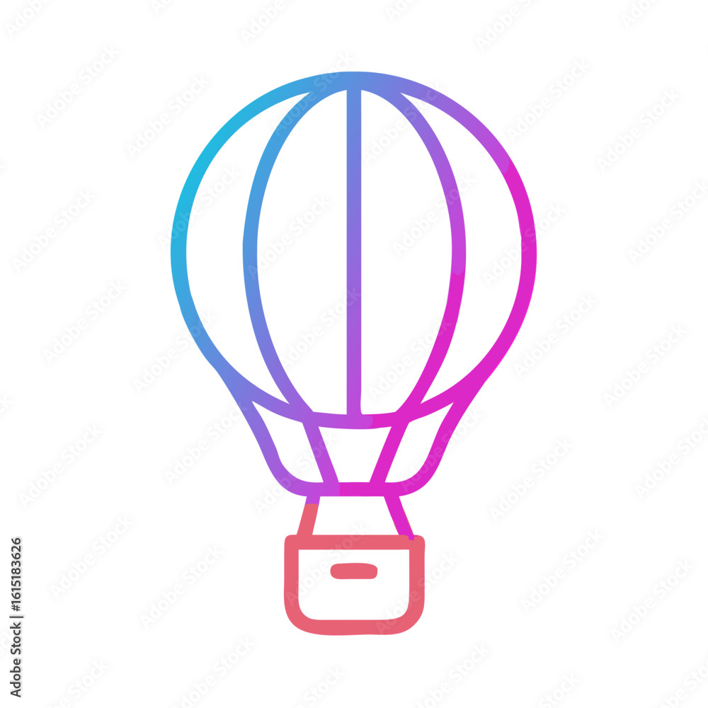 Obraz premium Colorful hot air balloon in modern minimalist design 