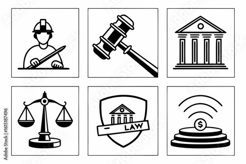 Collection of Legal and Business Icons.