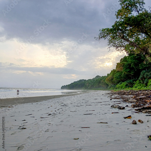 beautiful Radhanagar beach at the time of sunset, Havelock island, Andaman