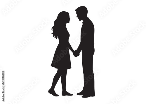 romantic couples logo silhouette vector illustration, wedding couple silhouette vector logo, beautiful romantic couples pose logo vector silhouette on white background,  