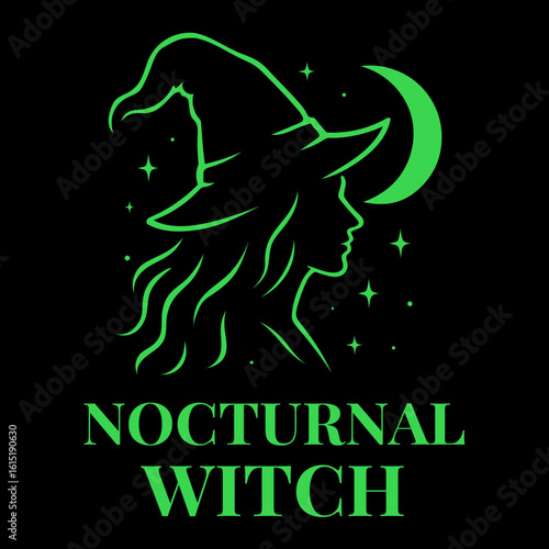 Magisches Hexenmotiv im Mondlicht - perfekte Kunst für alle Nachteulen, spirituellen Frauen und Wicca-Fans, die ihre Kraft aus der Nacht und dem Universum schöpfen.
