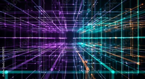 Abstract digital grid technology background futuristic connection visualisation