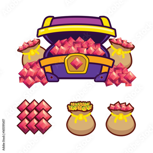 Coins, Gems and Lives Game Pack Vector Design