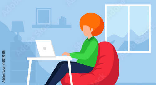 Person working on laptop from home office, perfect for website banners or blog posts about remote work.