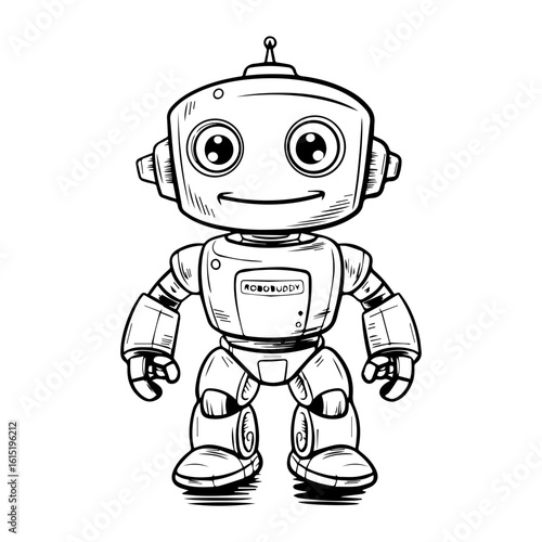 Vector illustration of a Robot isolated on white