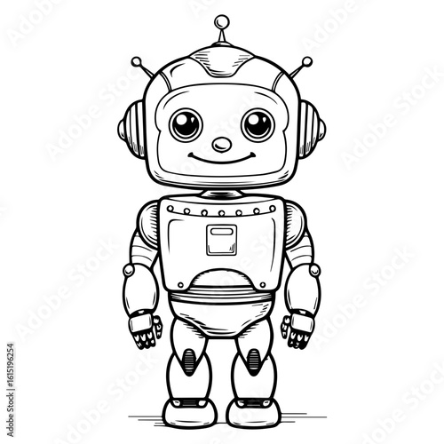 Vector illustration of a Robot isolated on white