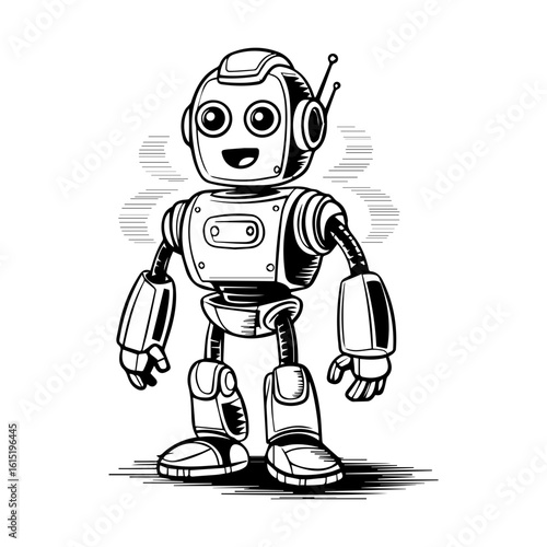 Vector illustration of a Robot isolated on white