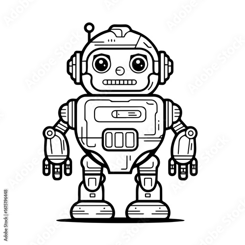 Vector illustration of a Robot isolated on white