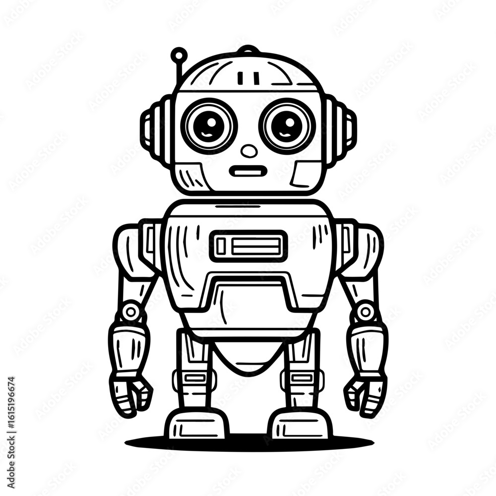 Fototapeta premium Vector illustration of a Robot isolated on white