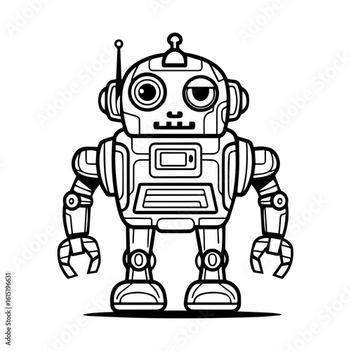 Vector illustration of a Robot isolated on white