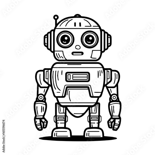 Vector illustration of a Robot isolated on white