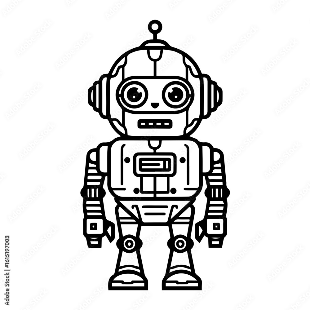 Fototapeta premium Vector illustration of a Robot isolated on white