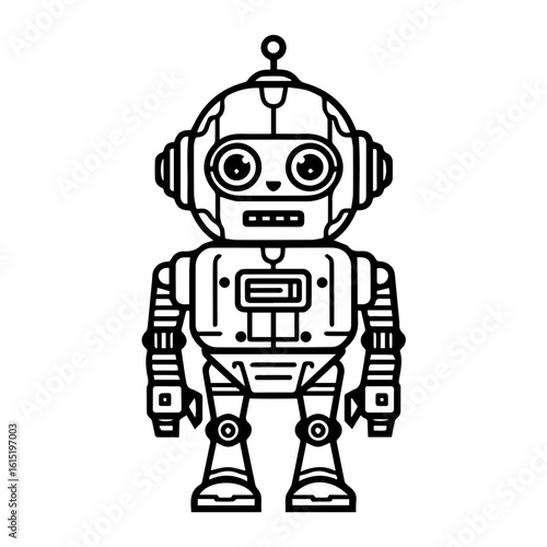 Vector illustration of a Robot isolated on white