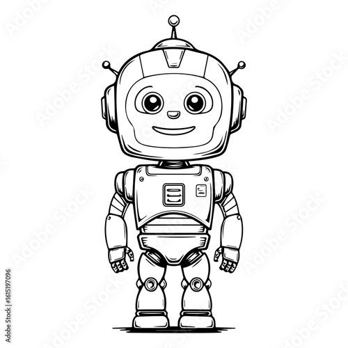 Vector illustration of a Robot isolated on white