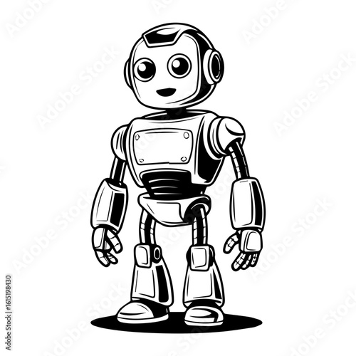 Vector illustration of a Robot isolated on white