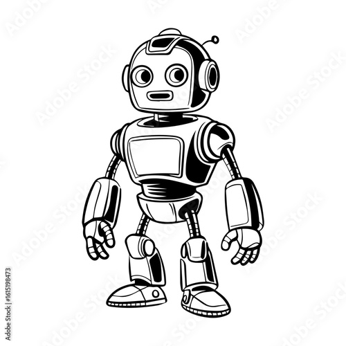 Vector illustration of a Robot isolated on white