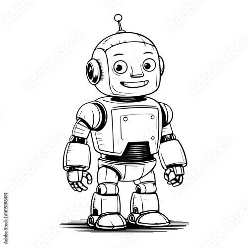 Vector illustration of a Robot isolated on white