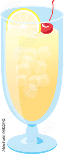 グラスに入ったレモネードのイラスト