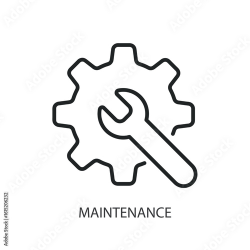 Maintenance thin line vector icons.