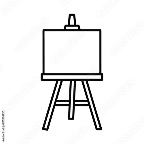 art easel with blank canvas icon