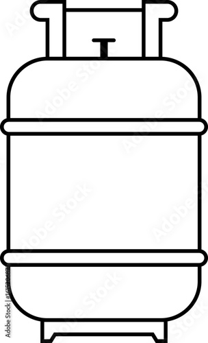 Gas cylinder icon. Silhouette of LPG gas cylinder, tank vector symbol design isolated on transparent background. Gas propane tank icon vector illustration.